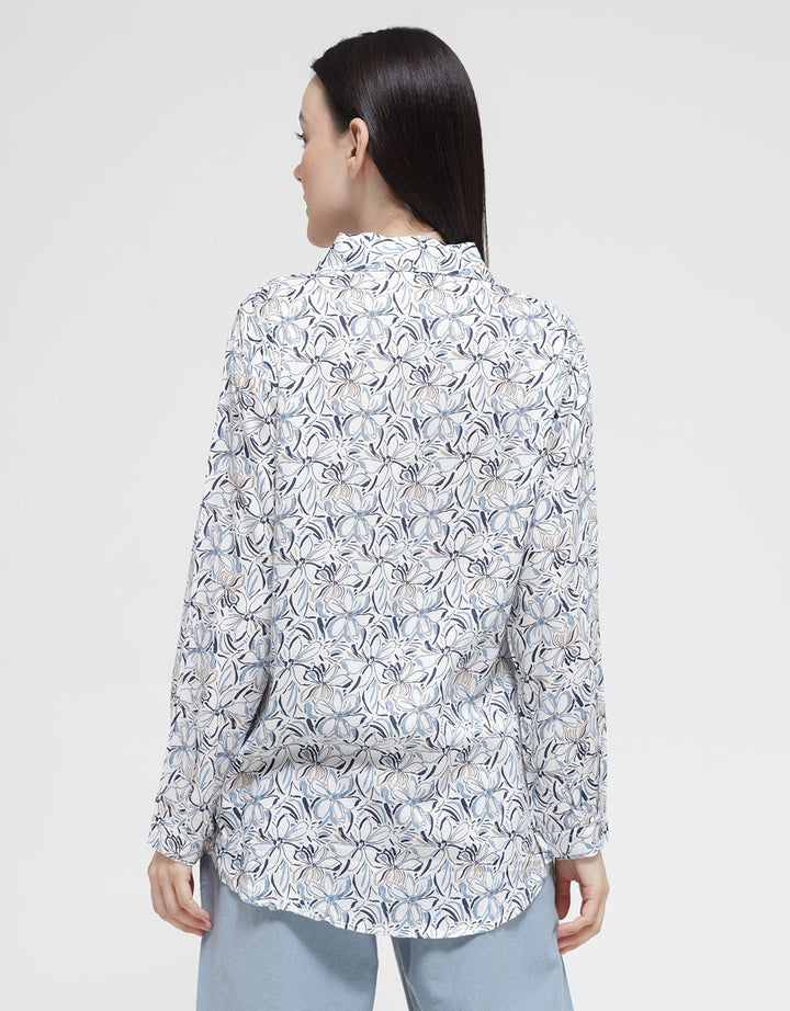 Anyday Long Sleeve Shirt With Flower Print
