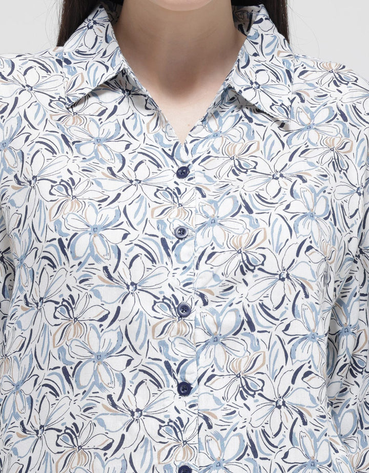 Anyday Long Sleeve Shirt With Flower Print