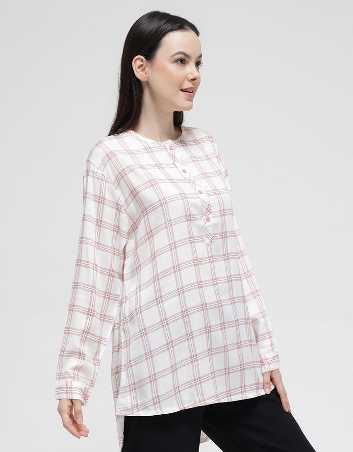Anyday Long Sleeve Tunic Checked Print