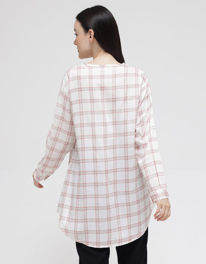 Anyday Long Sleeve Tunic Checked Print
