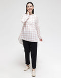 Anyday Long Sleeve Tunic Checked Print