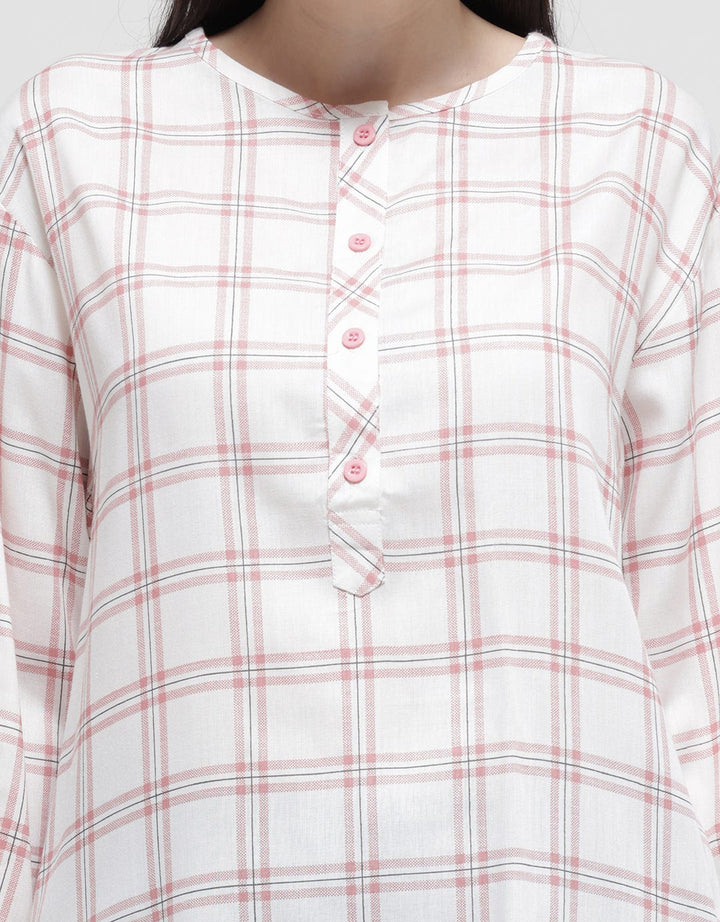 Anyday Long Sleeve Tunic Checked Print