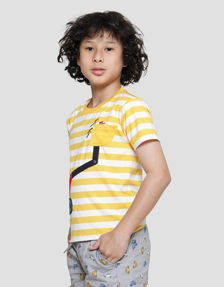 Little M Stripe Truck Boys T-Shirt