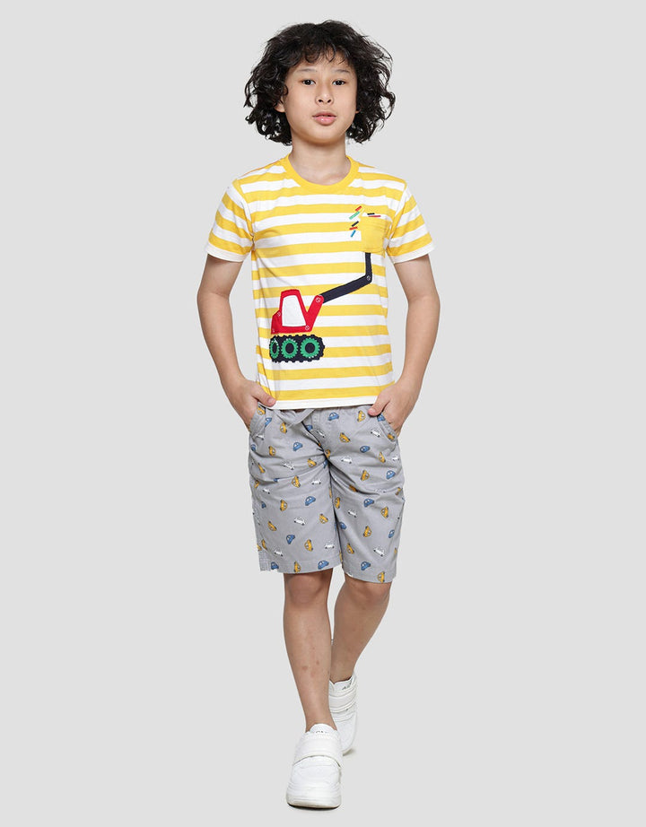 Little M Stripe Truck Boys T-Shirt