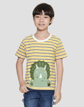 Little M Stripe Dino Kaos Anak Laki-laki