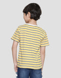 Little M Stripe Dino Kaos Anak Laki-laki