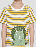 Little M Stripe Dino Kaos Anak Laki-laki