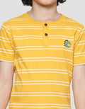 Little M Stripe Dino Boys Henley T-Shirt