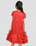 Sweet Miss Cny Jacquard Bunga Midi Dress Anak Perempuan