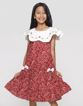 Sweet Miss Scallop Batik Dress Casual Anak Perempuan