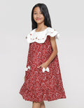 Sweet Miss Scallop Batik Dress Casual Anak Perempuan