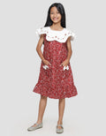 Sweet Miss Scallop Batik Dress Casual Anak Perempuan