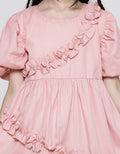 Sweet Miss Short Sleeve Midi Dress Balon Sleeves Geber Simetris