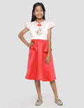 Sweet Miss Cny Burung Bunga Krah Shanghai Midi Dress Anak Perempuan