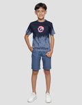Marvel Captain America Shield Ombre Cracking Boys T-Shirt
