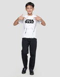 Star Wars Marble Flocking Star Boys Short Sleeve T-Shirt