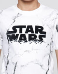 Star Wars Marble Flocking Star Boys Short Sleeve T-Shirt