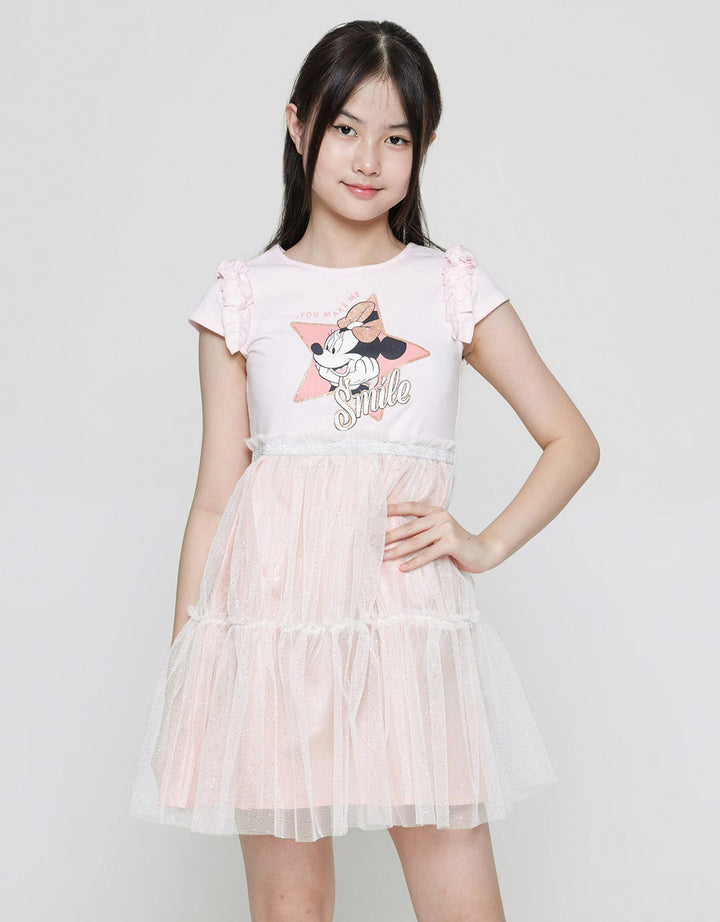 Disney Minnie Smile Lace Dress Anak Perempuan
