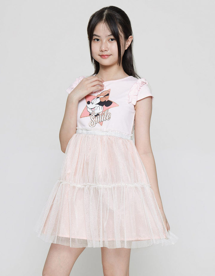 Disney Minnie Smile Lace Dress Anak Perempuan
