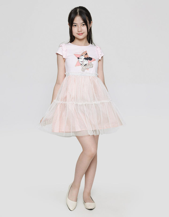Disney Minnie Smile Lace Dress Anak Perempuan