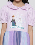 Disney Kerah Tile Frozen Midi Dress Anak Perempuan