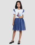 Disney Frozen Stronger Together Midi Dress Overall Anak Perempuan
