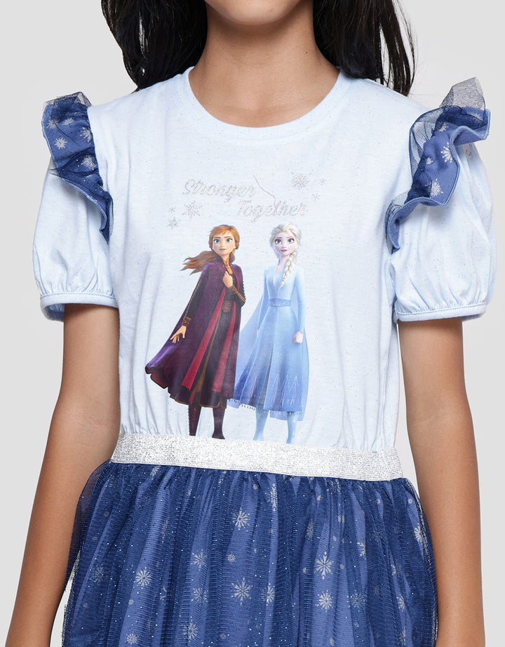 Disney Frozen Stronger Together Midi Dress Overall Anak Perempuan