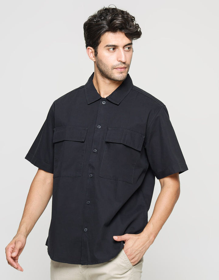 Details Short Sleeve Shirt Canvas Peach 2 Flap Pocket