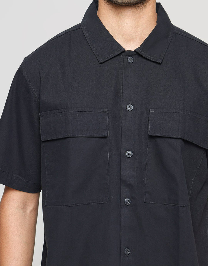Details Short Sleeve Shirt Canvas Peach 2 Flap Pocket