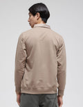 Details Sweatshirt Jumper Woven Collar Fleece