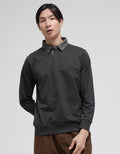 Details Sweatshirt Jumper Woven Collar Fleece