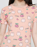 Aero Rabbit Luck Cherry Kaos Anak Perempuan