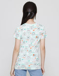 Aero Short Sleeve T-Shirt Print Cat Meow Star