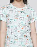 Aero Short Sleeve T-Shirt Print Cat Meow Star