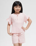 Little M Set Woven Krinkle Ruffle And Paperbag Short