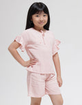 Little M Set Woven Krinkle Ruffle And Paperbag Short