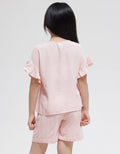 Little M Set Woven Krinkle Ruffle And Paperbag Short