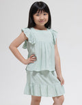 Little M Set Woven Krinkle Big Ruffle And Skirt