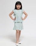Little M Set Woven Krinkle Big Ruffle And Skirt