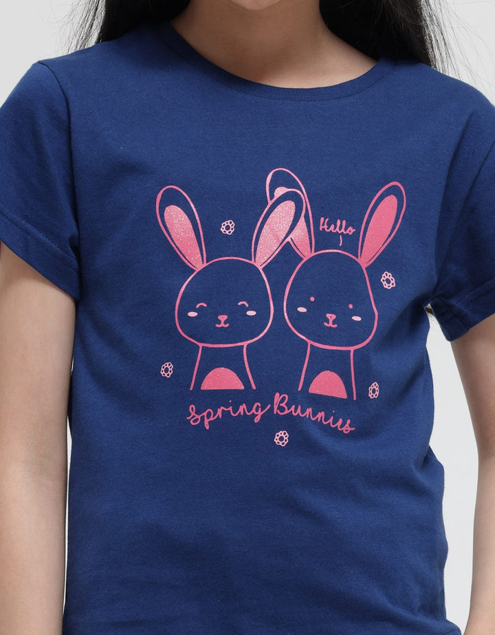Little M Short Sleeve T-Shirt Hello Bunnies