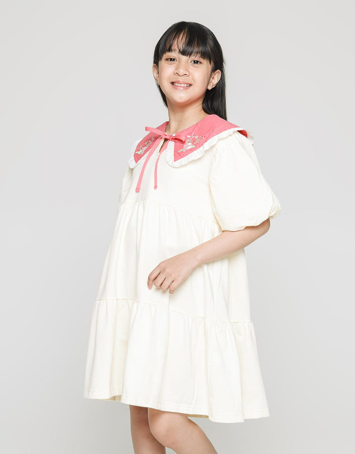 Nevada Knit Ruffle Collar Dress Anak Perempuan