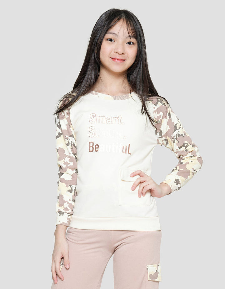 Nevada Sweater Print Smart Strong Beautiful Girls