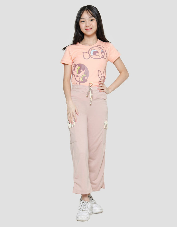 Nevada Girls Wideleg Print Girl Gang With Camo Pants