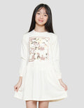Nevada Art Camo Print Midi Dress Knit Lengan Panjang Anak Perempuan
