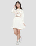 Nevada Art Camo Print Midi Dress Knit Lengan Panjang Anak Perempuan