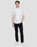 Lois Vertical Stripe Men's Short Sleeve Shirt