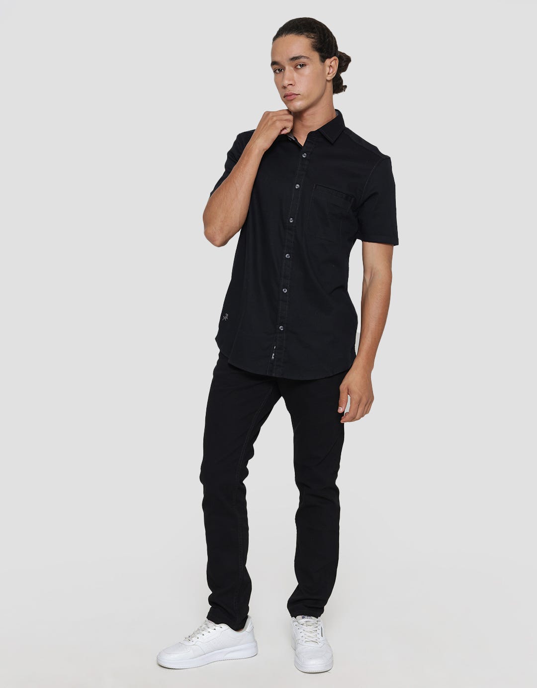 Lois Casual Plain Short Sleeve Shirt