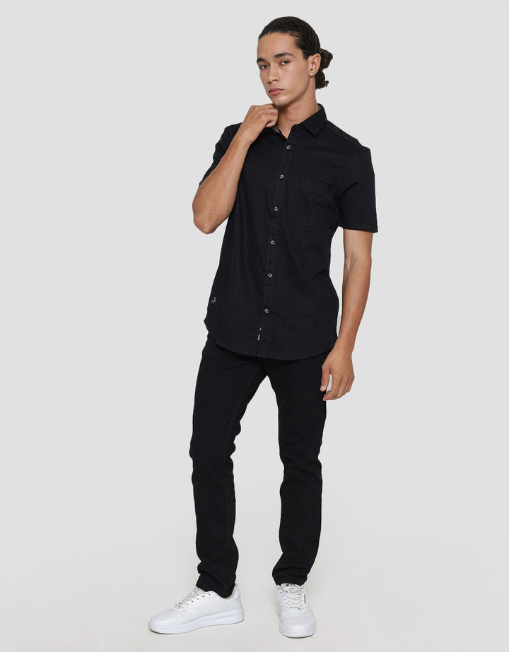 Lois Casual Plain Short Sleeve Shirt