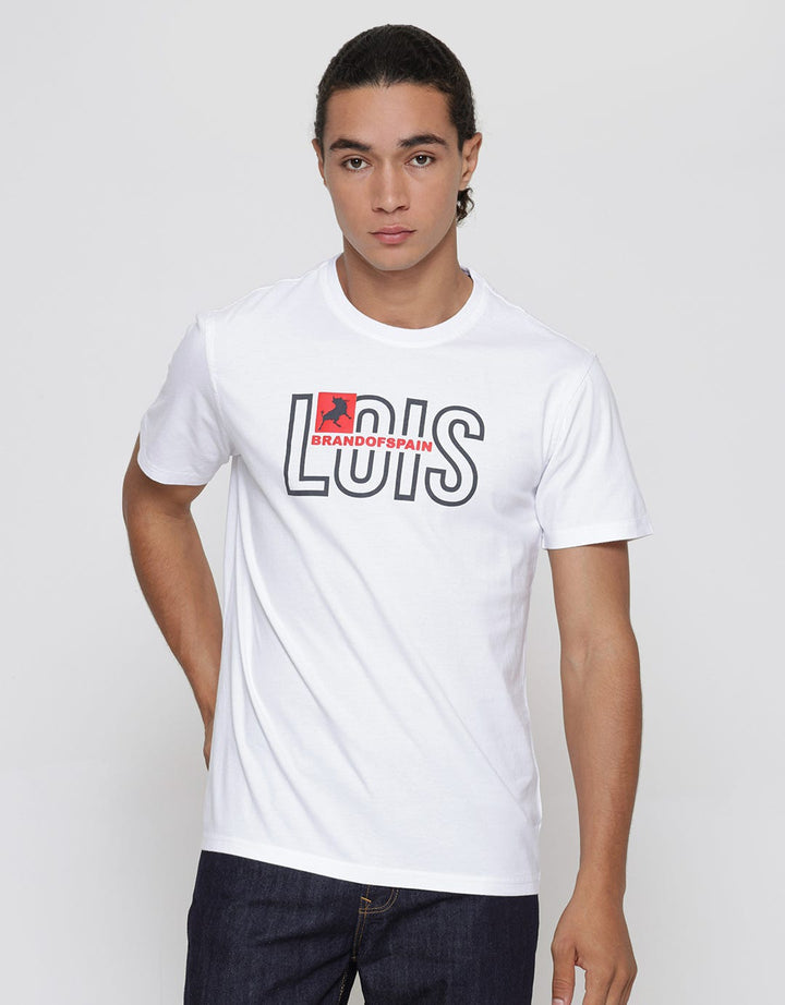 Lois Logo Print Kaos Casual Pria