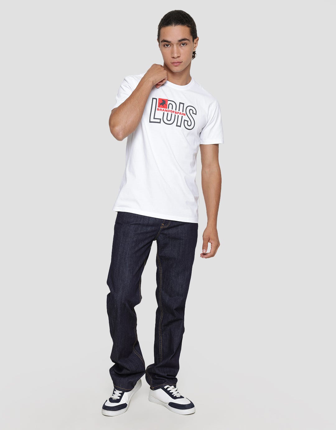 Lois Logo Print Kaos Casual Pria